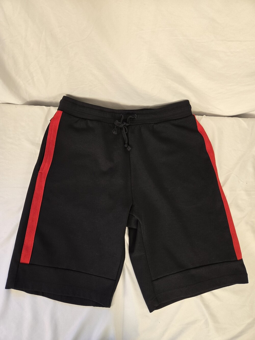 City Lab Men's Black Shorts with Red Side Stripe. TN